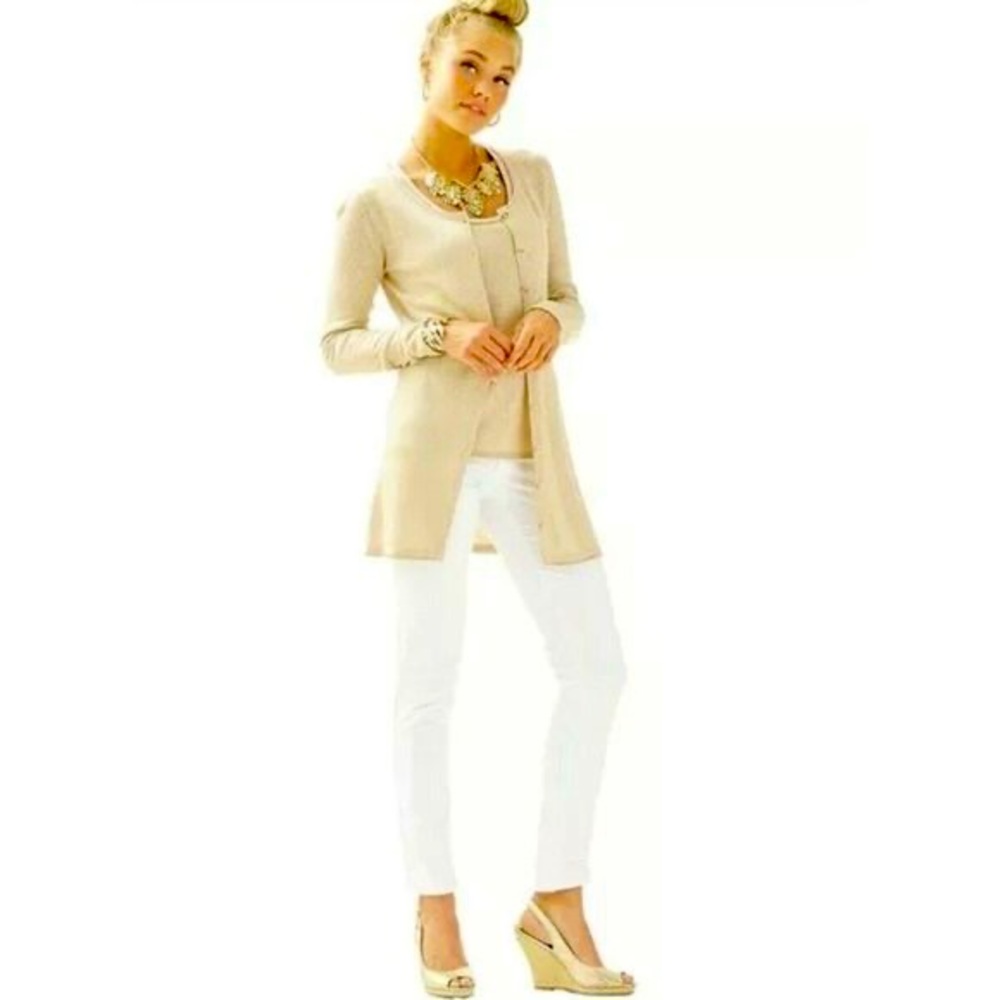 Lilly Pulitzer Gold Metallic Jacey Cardigan